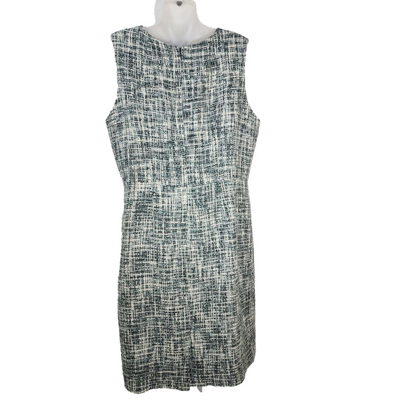 Pendleton Womens Sheath Dress Sz 14 Tweed Gray Blue Sleeveless Lined Knee Length - Picture 2 of 11
